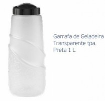 GARRAFA TRANSPARENTE TAMPA PRETA 1 LITRO - Distribuidora 12 de Outubro
