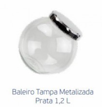 BALEIRO TAMPA METALIZADA PRATA 1,2L - Distribuidora 12 de Outubro