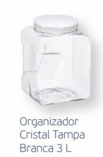 POTE QUADRADO TAMPA BRANCA 3L - Distribuidora 12 de Outubro