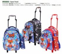 KIT MOCHILA LANCHEIRA E ESTOJO SPACE TRAVEL - Distribuidora 12 de Outubro