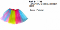 SAIA TUTU UNICORNIO MEDIA 40CM - Distribuidora 12 de Outubro