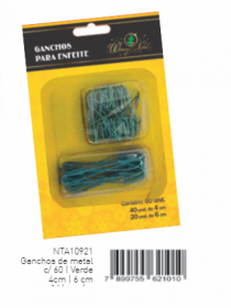 GANCHO PARA ENFEITE 40 UN 4CM 20 UN 6CM - Distribuidora 12 de Outubro