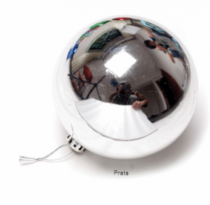 ENFEITE BOLA DE NATAL PRATA 6 CM - Distribuidora 12 de Outubro