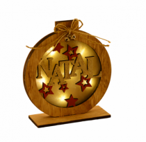 BOLA NATAL SHINE MAD SORT 11X12X4CM 3L LED - Distribuidora 12 de Outubro