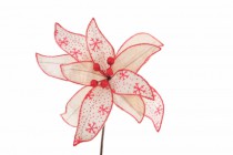 FLOR PETALA PRINTADA SNOWFLAKE 31CM - Distribuidora 12 de Outubro