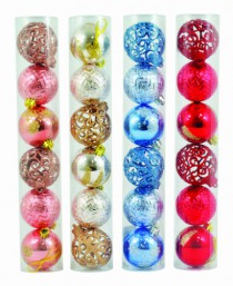 KIT BOLAS DECORADAS SORTIDAS 6CM 6 PECAS - Distribuidora 12 de Outubro