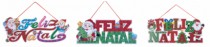 PLACA FELIZ NATAL 43X18CM SORTIDO - Distribuidora 12 de Outubro