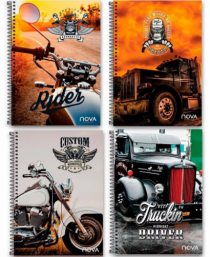 CADERNO CAPA DURA 10 MATERIAS 160FLS - Distribuidora 12 de Outubro