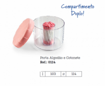 PORTA ALGODAO/COTONETE BRANCO - Distribuidora 12 de Outubro