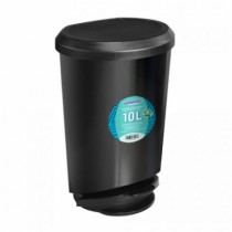 LIXEIRA C PEDAL PRETA 10LT COLETA SELETIVA - Distribuidora 12 de Outubro