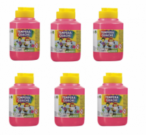 TEMPERA GUACHE 250 ML ROSA PCT C/ 6 - Distribuidora 12 de Outubro
