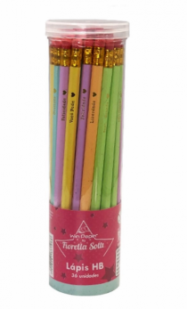 LAPIS HB COLORIDA FRASE POTE C/ 36 - Distribuidora 12 de Outubro