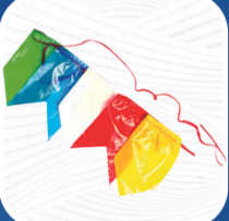 BANDEIRINHA DE PLASTICO (10 MTS) - Distribuidora 12 de Outubro
