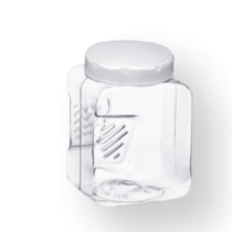 POTE QUADRADO 400 ML TAMPA BRANCA - Distribuidora 12 de Outubro