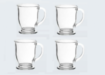 CANECA DE VIDRO 470ML CLEAR 4PCS - Distribuidora 12 de Outubro