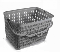 CESTO COM ALCA MULTIUSO TRAMA CINZA - Distribuidora 12 de Outubro