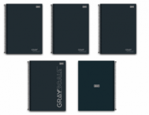 CADERNO UNIV CD1X1 80 FLS GRAY SCALE PCT C/ 4 - Distribuidora 12 de Outubro