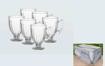 CANECA DE CRISTAL 190ML 6PCS - Distribuidora 12 de Outubro