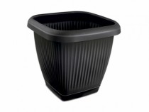 VASO QUADRADO 3,9L C PRATO PRETO - Distribuidora 12 de Outubro