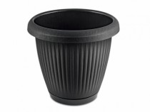 VASO REDONDO 0,4L C PRATO PRETO - Distribuidora 12 de Outubro