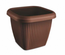 VASO QUADRADO 1L C PRATO MARROM - Distribuidora 12 de Outubro