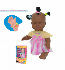 BONECA COLECAO SAPEKINHAS MICANGAS NEGRA - Distribuidora 12 de Outubro