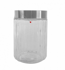 POTE DE VIDRO 1000ML TAMPA INOX - Distribuidora 12 de Outubro