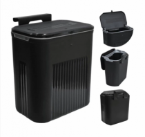 LIXEIRA SUSPENSA PRETA 9L COM SUPORTE ADESIVO - Distribuidora 12 de Outubro