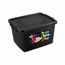 CAIXA ORGANIZADORA PRETA 20L POS INDUSTRIA - Distribuidora 12 de Outubro