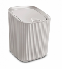 LIXEIRA QUADRADA 1,25L CINZA CLARO - Distribuidora 12 de Outubro