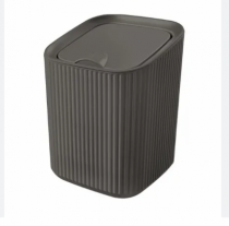 LIXEIRA QUADRADA 1,25L CINZA ESCURO - Distribuidora 12 de Outubro