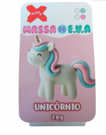 MASSA EVA POTE C/4 CORES 28G UNICORNIO - Distribuidora 12 de Outubro