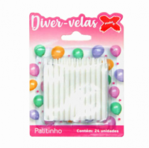 VELA PALITINHO 0 6X6CM BCA C/24 - Distribuidora 12 de Outubro