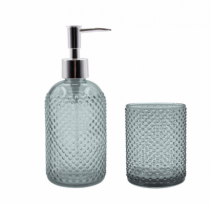 KIT P/ BANHEIRO 2 PECAS VIDRO CLEAR 400/300ML - Distribuidora 12 de Outubro
