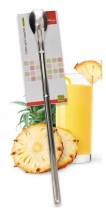 COLHER PARA COQUETEL INOX 30CM - Distribuidora 12 de Outubro