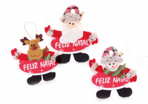 BONECO NATALINO PLACA - Distribuidora 12 de Outubro