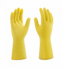 LUVA DE LIMPEZA EM LATEX AMARELO TAMANHO M - Distribuidora 12 de Outubro