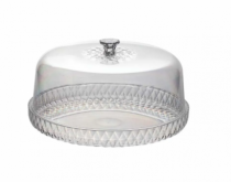 BOLEIRA BAIXA GLAMOUR TRANSPARENTE 26X14CM - Distribuidora 12 de Outubro