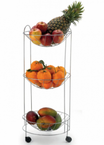 FRUTEIRA TRIPLA PLUS REDONDA CROMADA - Distribuidora 12 de Outubro