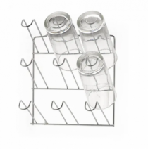 PORTA COPOS PAREDE P/ 9 UNIDADES CROMADO - Distribuidora 12 de Outubro