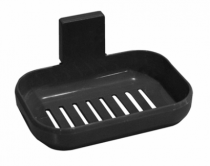 SABONETEIRA DE PAREDE PRETA COM SUPORTE - Distribuidora 12 de Outubro