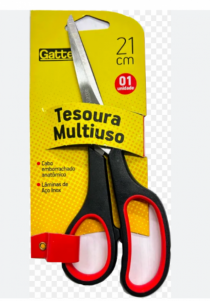 TESOURA MULTIUSO ACO INOX 21CM - Distribuidora 12 de Outubro