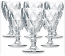 JG DE TACAS DE VIDRO CLEAR DIAMOND 350ML 06PC - Distribuidora 12 de Outubro