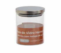 POTE DE VIDRO REDONDO HERMETICO - Distribuidora 12 de Outubro