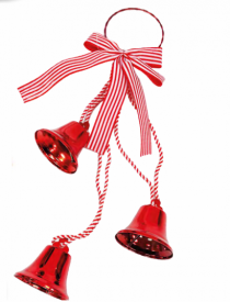 PENDENTE COM 3 SINOS RED 36CM - Distribuidora 12 de Outubro