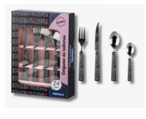 CJTO TALHERES DECORADO AMOR BLACK 24PCSS - Distribuidora 12 de Outubro