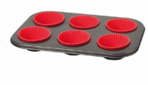 FORMA PARA CUPCAKES DE SILICONE C/6 - Distribuidora 12 de Outubro