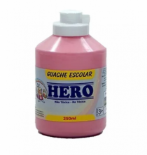 TINTA GUACHE ESCOLAR HERO 250ML ROSA - Distribuidora 12 de Outubro
