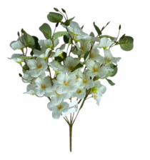 MINI FLOR 35CM C/5 GALHOS CREME - Distribuidora 12 de Outubro