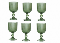 CJ 6 TACAS VINHO VIDRO BLISS VERDE ESCURO 255 - Distribuidora 12 de Outubro